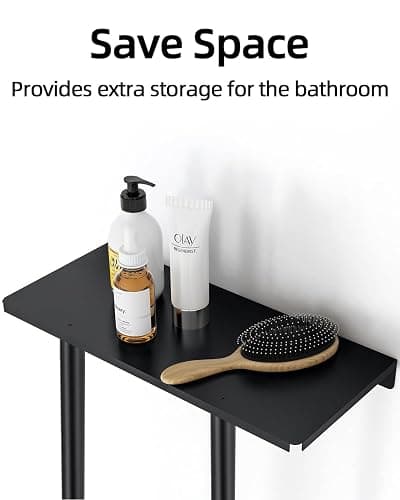 STWWO Towel Racks for Bathroom, Bathroom Towel Storage Wall Mounted 30 inch with Shelf Can Holds 6 Large Towels, Wall Towel Rack for Rolled Towels, Black thumbnail 5