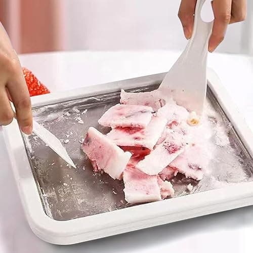 at-Home Rolled Ice Cream Maker Kit, Instant Ice Cream Maker with 2 Scrapers, Soft Serve, Slushies, Frozen Yogurt, Fruity Sorbet, and Gelato (White) Acrylic Woodland Creature thumbnail 4