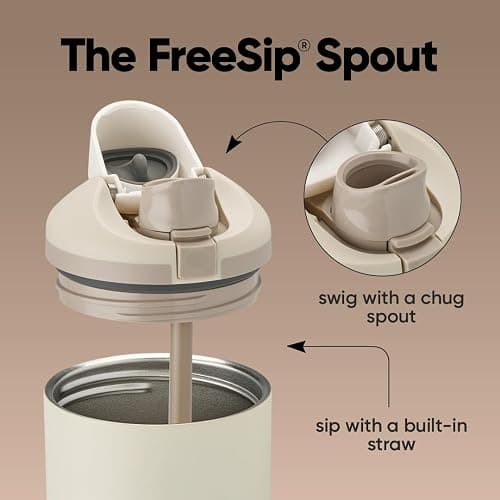 Owala FreeSip Tumbler - Stainless Steel - 40-oz. - Tan (Lightly Toasted) thumbnail 3