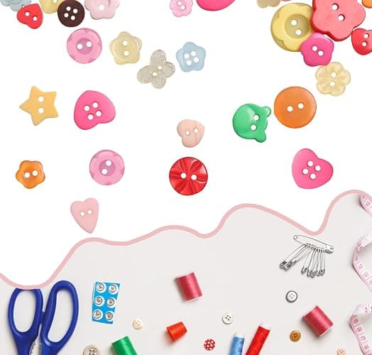 Tnstk Resin Buttons 2 and 4 Holes Assorted for Sewing Crafts DIY Projects Multiform thumbnail 4