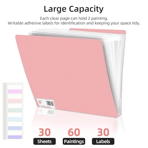 A3 Diamond Painting Storage Book, 60 Views Art Portfolio Presentations Folder with 30 Pages Protectors, 17.3x12.8in thumbnail 2