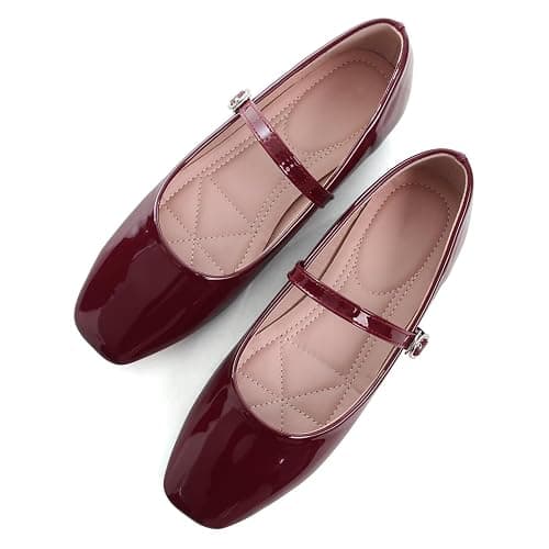 LUXINYU Women's Slip on Flats,Classy Round Toe Solid Classic Mary Jane Ballet Dance Shoes Soft Comfortable PU Flat Shoes thumbnail 4