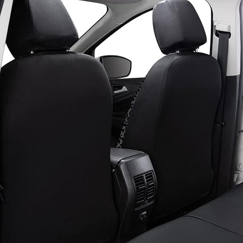Flying Banner car seat Covers Faux Leather Waterproof Easy Clean Easy Installation (Leopard Gray Velvet Black, 2 Fronts) thumbnail 3