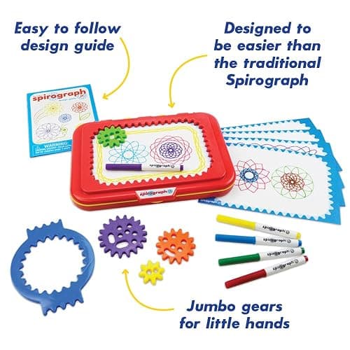Spirograph Jr. — Jumbo Sized Gears Classic Retro Toy For Spiral Drawing Art Design Toy Kit for Smaller Hands — For Kids Ages 3 and Up thumbnail 5