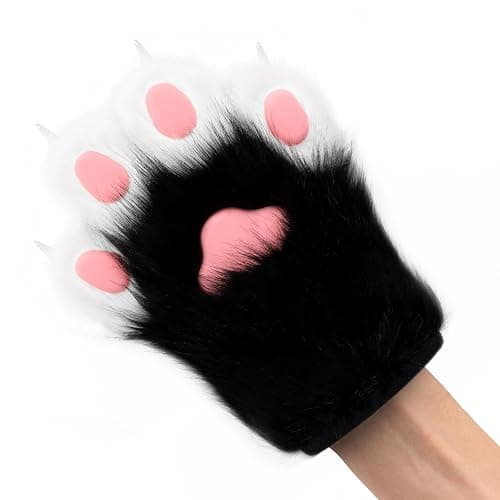 CROOOLTRRY Funny Mask and Paws Set Costume for Adult Cosplay Anime Halloween Cheshire Cat Fox Masquerade Party thumbnail 4