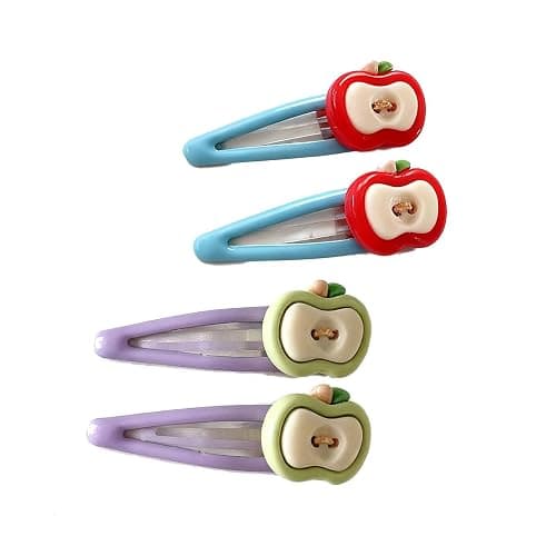 Apple Bow Clips Baby Girls Fruit Hair Pin Apple Hair Clips Baby Fruits Ribbon Bows BBG88 (Set-K) thumbnail 7