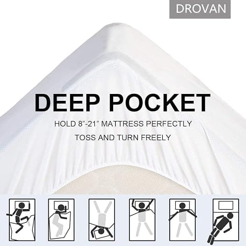 DROVAN Mattress Pad Twin Size - Extra Thick Mattress Cover - Pillow Top Deep Pocket with Breathable 7D Spiral Fiber Filling Cooling Mattress Topper thumbnail 3