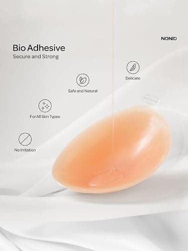 NONIO Adhesive Bra Strapless Sticky Invisible Push up Reusable Silicone The Best Off Backless Viscous for Women thumbnail 6