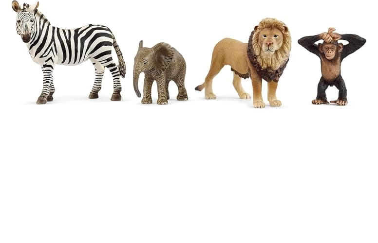 Schleich Wild Life Africa Starter Set – 4-Piece Miniature Wildlife Animal Set for Ages 3+, Featuring Lion, Zebra, Monkey and Elephant thumbnail 3