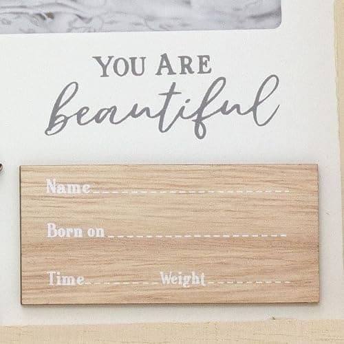 6x4 Keepsake Baby Photo Frame | Wooden Freestanding Newborn Baby Picture Frame | New Baby Memories Photo Frame - You Are Beautiful thumbnail 6