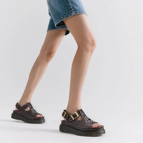 KIFIWUI Platform Sandals for Women Chunky Ankle Buckle Casual Open Toe Comfortable Flower Decoration Fisherman Sandals thumbnail 4