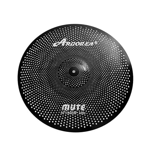 Arborea Low Volume Cymbal Pack Black 14"hi-hat+16"crash+18"crash+20"ride 5 Pieces Practice Mute Cymbal Set for Drums thumbnail 5
