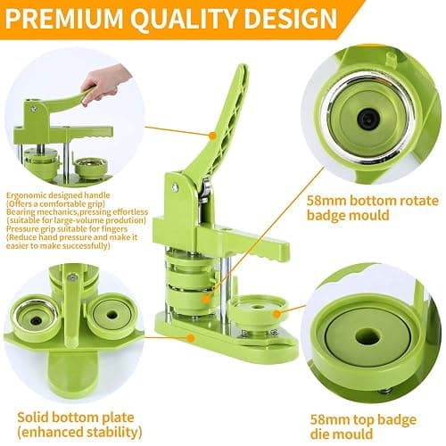 MK.Bear Button Maker Machine 58mm (2.25 in) Installation-Free, DIY Button Pin Maker Machine, Button Badge Press Machine with Free 100pcs Button Maker Supplies & Pictures & Circle Cutter & Magic Book thumbnail 3