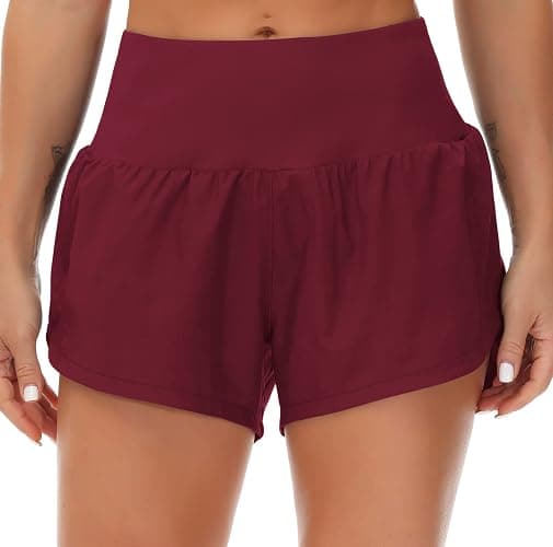 THE GYM PEOPLE Womens High Waisted Running Shorts Quick Dry Athletic Workout Shorts with Mesh Liner Zipper Pockets thumbnail 8