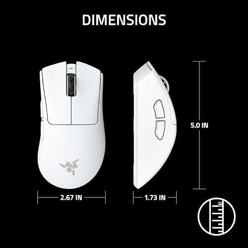 Razer DeathAdder V4 Pro Wireless Gaming Mouse: 56g Lightweight - HyperSpeed Wireless Gen-2 - Optical Scroll Wheel - Optical Switches Gen-4 - Focus Pro 45K Sensor Gen-2 - Up to 150 Hr Battery thumbnail 10