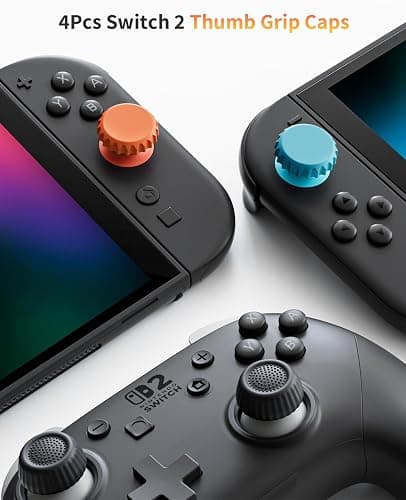 COOWPS for Nintendo Switch 2 Case, 4Pcs Thumb Grips, Protection Travel Case | 20 Game Slots, Hard Shell Full Protection, Portable Travel-Friendly, Water-Resistant, for Dock & Pro Controller Accessories thumbnail 2