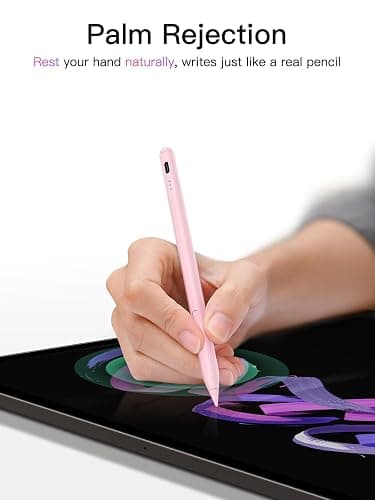 Stylus Pen for iPad (2018-2025), USB-C Fast Charging Pencil, Pixel-Perfect Tilt Sensitivity for Apple iPad 11/10/9/8/7/6/A16, ipad Mini 7/6/5, Air M3/2 11"/13"/5/4/3, i-Pad Pro M5/4 13"/12.9″/11″ Pink thumbnail 8