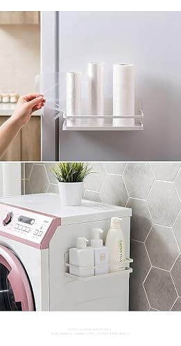 ELESEI Magnetic Spice Rack Refrigerator Side Magnetic Spice Rack Kitchen Magnetic Shelf Magnetic Fridge Shelf Perfect Space Saver for Kitchen/Apartment 2 Pack (White) thumbnail 7