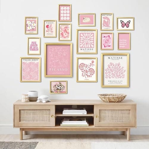 ANERZA 16 PCS Pink Wall Art Decor, Matisse Gallery Wall Prints for Bedroom, Light Pink Posters for Room Aesthetic, Collage Kit Pictures for Living Room, Teen Girls Dorm Home Artwork thumbnail 2