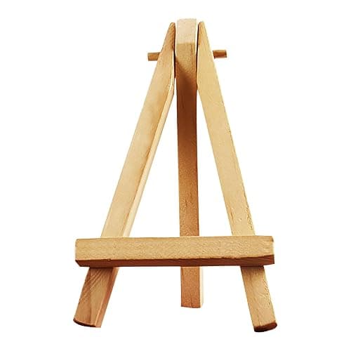 Small Mini Wooden Display Easel - Natural Wood Card Canvas Holder - Image 1