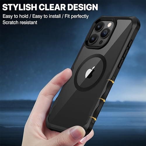 CENHUFO Magnetic Privacy for iPhone 16 Pro Max Case [Compatible with Magsafe] Full Body Phone Case Built-in 9H Tempered Glass Privacy Screen Protector Camera Lens Protector, Shockproof Cover -Black thumbnail 8