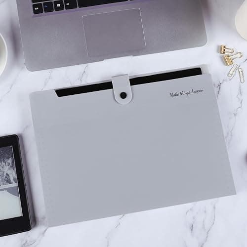 SKYDUE Accordion File Organizer, 8 Pockets Expanding File Folders, Portable Document Paper Organizer, Home College School Office Supplies, Letter Size Gray - Gray thumbnail 6