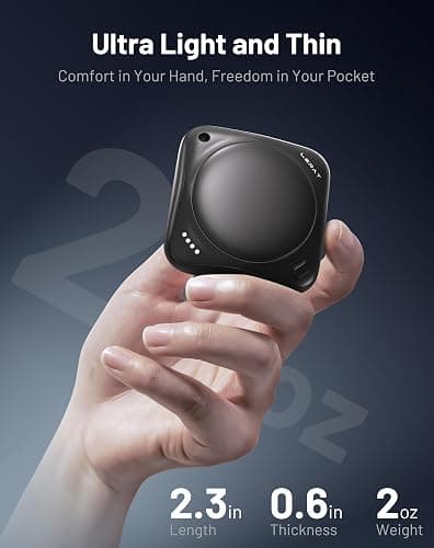 Lerat Hand Warmers Rechargeable, 2 Pack Electric Hand Warmers, Reusable Portable Pocket Heater thumbnail 2