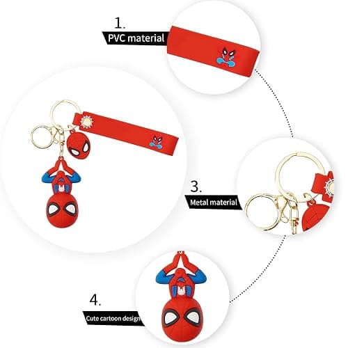 Nuahyaz Cartoon Keychain for Girls and Boys, Cute Keychains Accessories Keyring Key Wristlet Car Charms Backpack Key Chain thumbnail 2