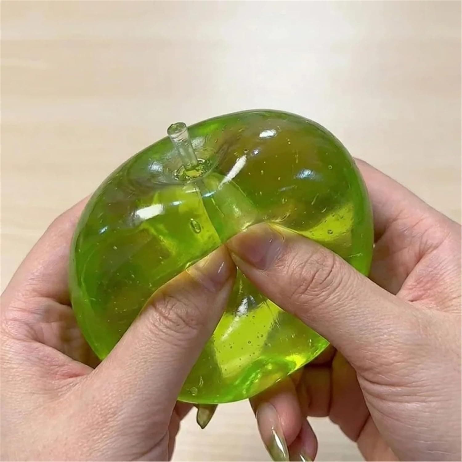 Green Apple Squishy, Squishy Apple, Sticky Fruit Squishies with Transparent Realistic Color (Green*1) thumbnail 4