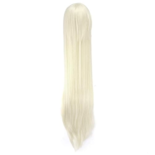 MapofBeauty 40" 100cm Anime Costume Long Straight Cosplay Wig Party Wig (Light Pink) - Light Pink thumbnail 5