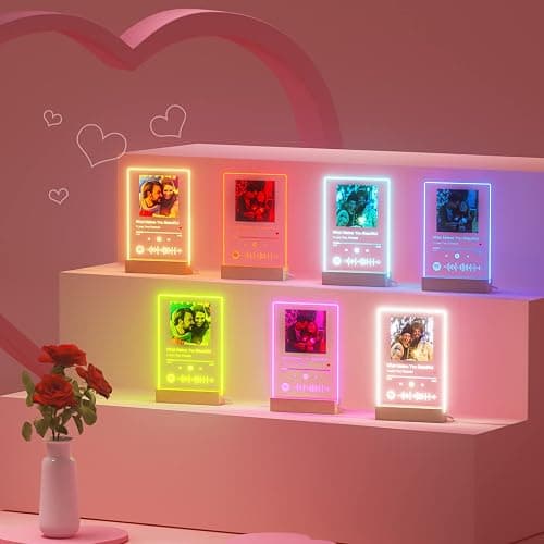 iDIY plaque spotify personnalisé avec photo musique LED - Cadre photo Spotify personnalisé Cadeaux pour les anniversaires et la Saint-Valentin Noël thumbnail 3
