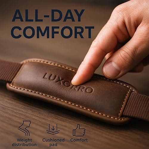 Luxorro Full Grain Leather Briefcase for Men, Top Choice Gifts, Handcrafted Laptop Bag with Multiple Compartments and Brass Hardware, Fits 15.6 Inch Laptop thumbnail 8
