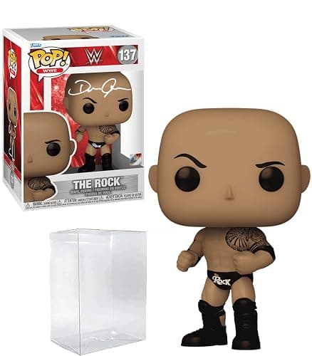 Dwayne Johnson The Rock #137 Facsimile Signed Reprint Laser Autographed Funko POP! WWE Wrestling Figurine with Protector Case thumbnail 2