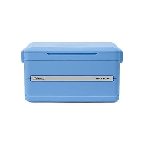 Coleman Snap N Go 45qt Collapsible Hard Cooler, Keeps ice Cold for up to 55 Hours, Holds up to 76 cans, Collapses up to 1/3 its Size, Can Hold up to 200 pounds, Blue Sky thumbnail 3