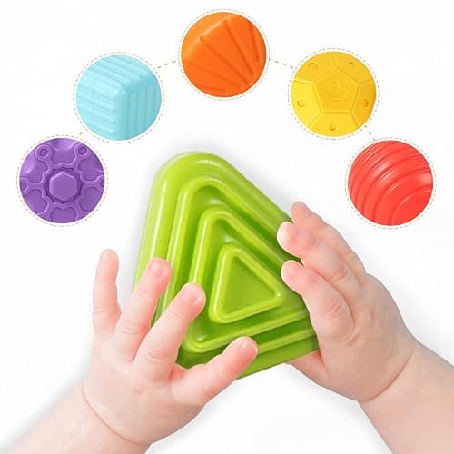 Aprilwolf Montessori Toys for 1 Year Old, Cube & 6 Sensory Shape Blocks, Baby Toys 12-18 Months, Developmental Infant Birthday Gifts for Learning Toddler Age 1 2 3 thumbnail 3