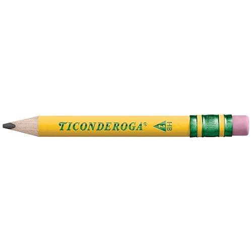 Ticonderoga My First Short Triangular Wood-Cased Pencils, #2 HB Soft | With Erasers, Yellow, 4 Count, Standard Size, High Quality Eraser thumbnail 2