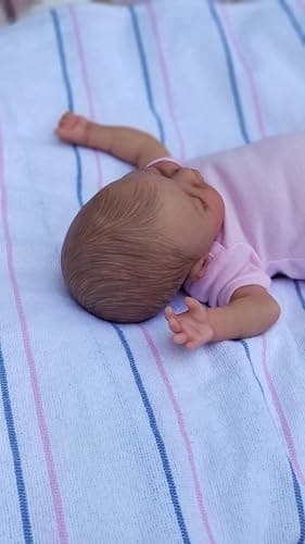 RXDOLL Mini Reborn Baby Dolls Girl Age 3+ 10 Inch Realistic Small Newborn Doll Eyes Closed Lifelike Tiny Silicone Baby That Look Real Cloth Body Vinyl Handmade Baby Doll Toys thumbnail 8