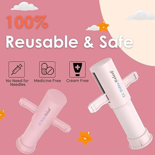 YARKOR EZ Bites Relief Venom Extractor Suction Pump 2 Pcs, Bee Sting Tools - Natural Itch Relief, Bite and Sting First Aid for Backpacking, Camping and Hiking - Pink thumbnail 5