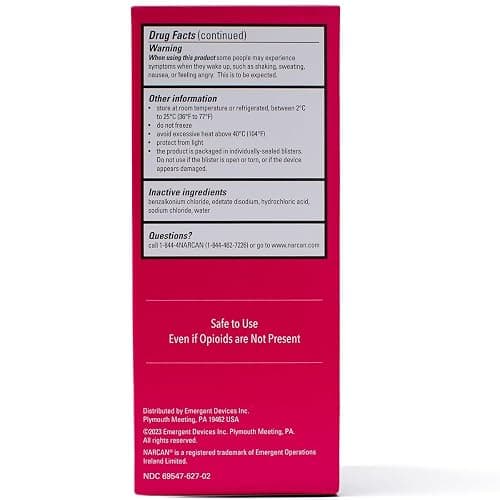 NARCAN Nasal Spray 4 mg, Emergency Treatment of Opioid Overdose, 2 Single-Dose Devices thumbnail 7