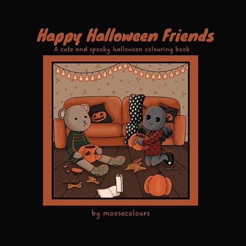 Happy Halloween Friends: A cute and spooky halloween colouring book - Image 1