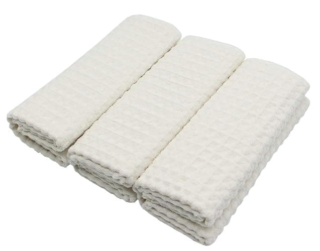 VeraSong Waffle Weave Kitchen Towels Dish Towels, 3 Pack, 16x24 Inch, Beige | Thick Microfiber Hand towels, Dish Towels for Kitchen, Absorbent, Lint Free, Dish Drying & Tea Towels thumbnail 5