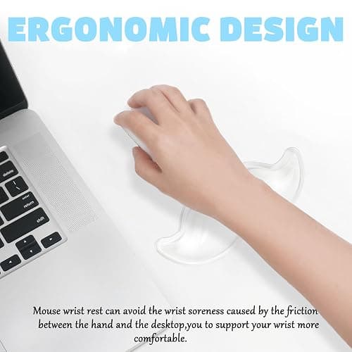 Gel Wrist Rest for Keyboard and Mouse Transparent White Mustache Elbow Pad Cushion Ergonomic Cute Clear Cool Mouse Wrist Pad Silicone Non-Slip Support for Computer Gaming Home Office Men Hand Pillow thumbnail 6