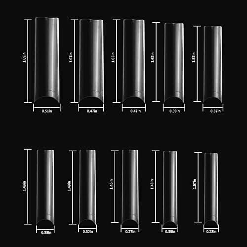 No C Curve Square Nail Tips XXL，Acrylic Nail Tips Square,SITELENABY 500 pcs Clear Fake Nails for Nail Salons,Nail Tech Must Have thumbnail 3