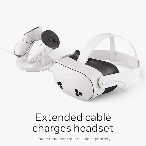 Meta Quest Compact Charging Dock — Works with Meta Quest 3/3S — Extended Headset Charging Cable — Wireless Charging for Touch Plus Controllers thumbnail 3