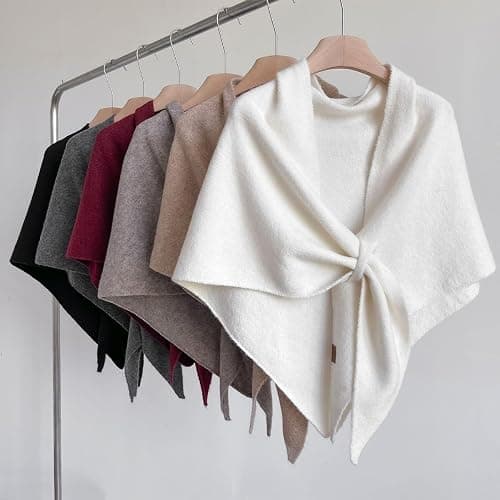 2025 New Pashmina Shawl Wraps Women Knitted Shawls and Wraps Cardigan Cape Fleece Cashmere Shoulder Top Sweater Scarf thumbnail 4