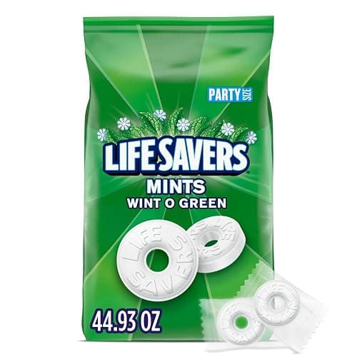LIFE SAVERS Mints, Bulk Hard Candy Wint-O-Green Breath Mints, 44.93 oz Party Size - Image 1