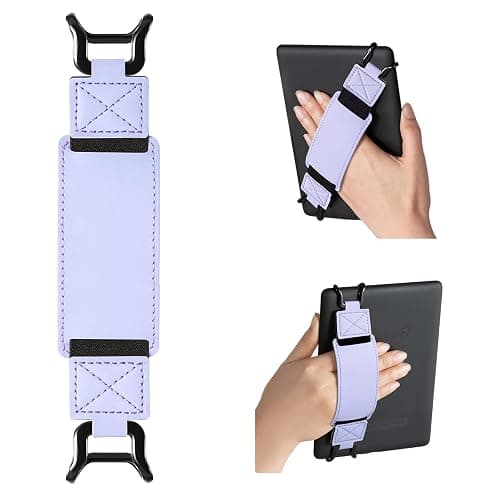 CoBak Secure Hand Strap for Kindle and Tablets - Versatile and Lightweight Finger Grip Holder for 6-7.5" Kindle, for Kobo, for Lenovo, for Sony E-Book Tablet - High Elasticity,Purple - Image 1