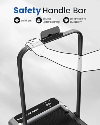 Walking Pad Treadmill with Handle Bar and Adjustable Incline, Compact Portable Treadmills for Home Office, 2.5HP Quiet Anti-Slip Under Desk Treadmills, 0.6-3.8 MPH Remote Speed Control thumbnail 3
