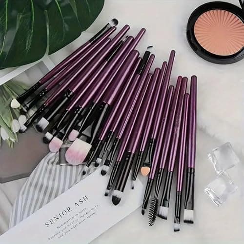 20-Piece Makeup Brush Set | Face & Eye Cosmetics Brushes for Blending, Contouring, Eyebrow, Lip, and More | Soft Synthetic Fiber Beauty Tools thumbnail 5