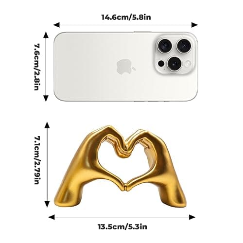 MinrzPet Home Decor, Gold Heart Hands Sculpture, Love Shack Fancy Decor, Decoraciones para Sala, Entry Way Table Home Decor, Gold Statue for Living Room, Bedroom, Office, Table, Bookshelf thumbnail 3